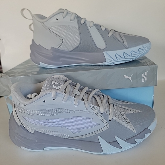 Size 5.5-Puma Scott 1 Grey Ice Jr Silver Mist-gray Fog - Picture 8 of 12